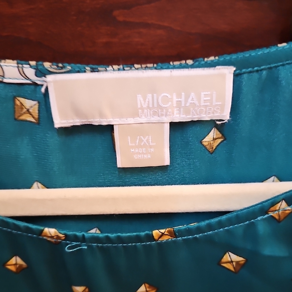 Michael Kors Blue and Gold Relaxed Tunic - Picture 2 of 4